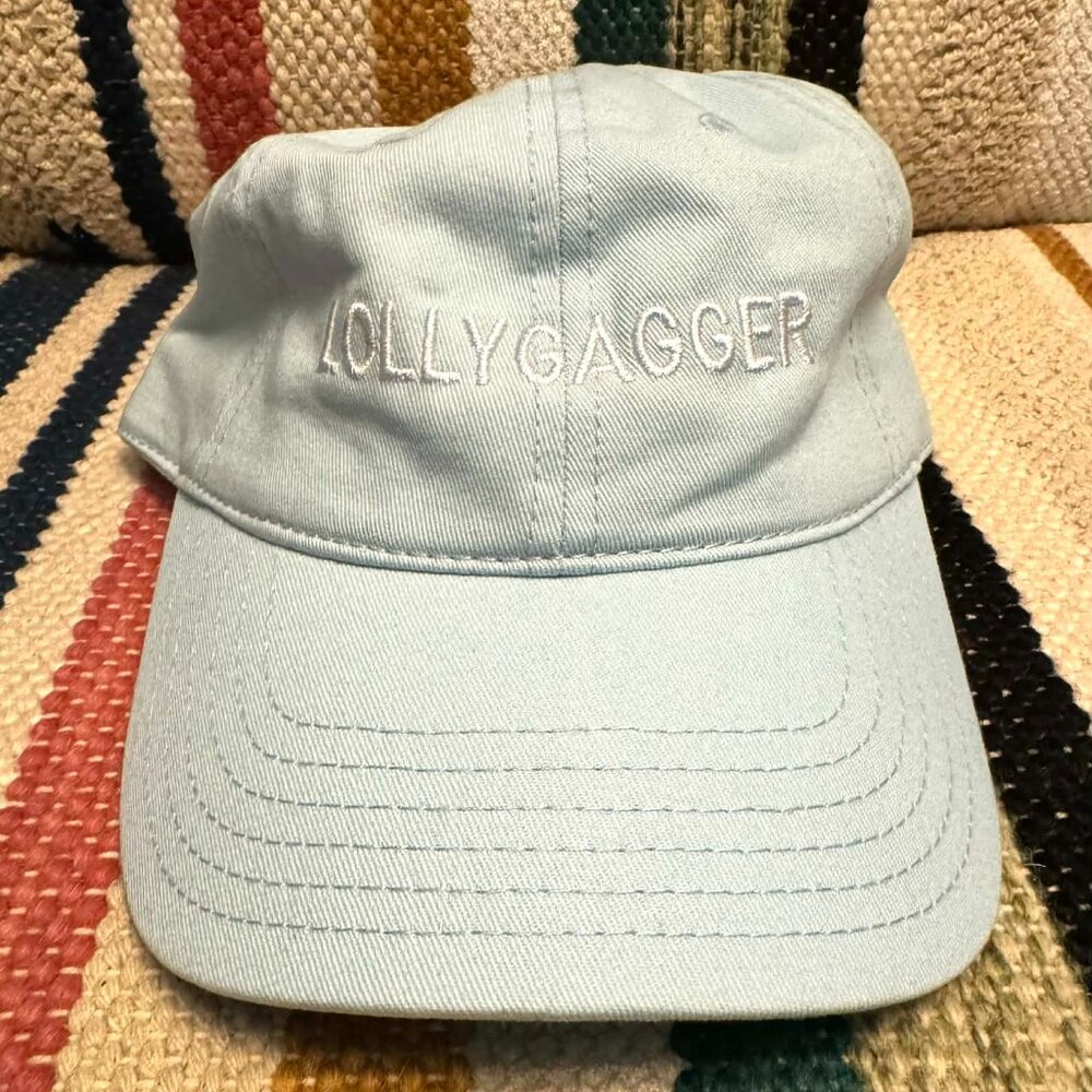 Baby Blue and White Twill Lollygagger Baseball Cap